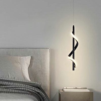 Hanging Chandelier Modern Metal Suspended Lighting Fixture for Bedroom Bedside