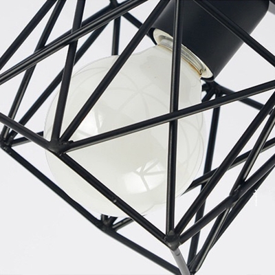 Industrial Style Mini Ceiling Light Iron Frame Flush Mount Lighting for Hallway Corridor