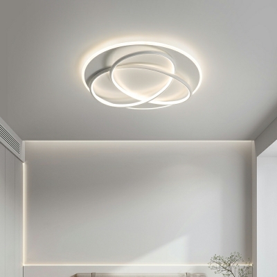 Two Rings Flush Ceiling Light Modern Acrylic Living Room Flush Lamp
