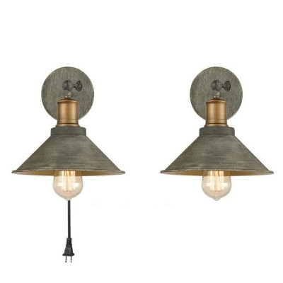 1 Light Sconce Lights Farmhouse Style Cone Shape Metal Wall Lighting Fixtures