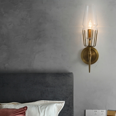 1 Light Sconce Lights Minimalism Style Bell Shape Metal Wall Mount Light Fixture