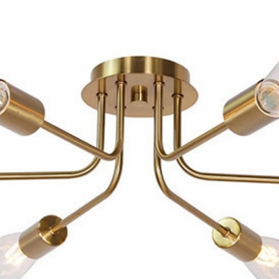 6 Light Flush Light Fixtures Minimalistic Style Sputnik Shape Metal Ceiling Mounted Lights