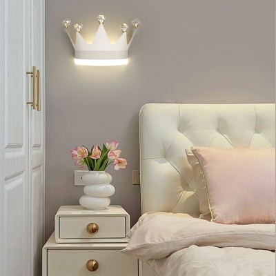 Children's Crown Wall Lamp Creative Cartoon Light Luxury Crystal Bedside Wall Lamp