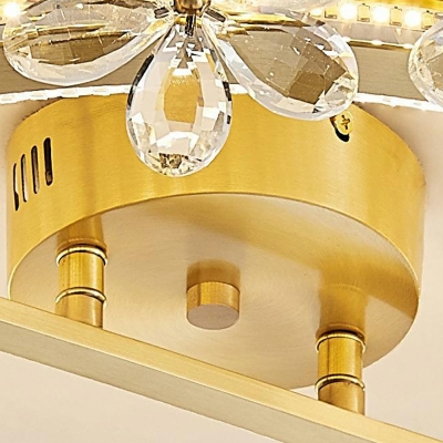 Flush Light Modern Style Flush-Mount Light Fixture Crystal for Bedroom