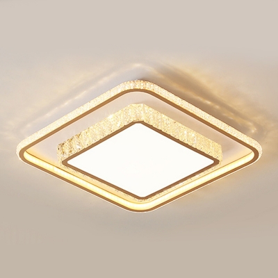 Geometrical Crystal Flush Mount Light Simple Ceiling Lamp for Bedroom Living Room