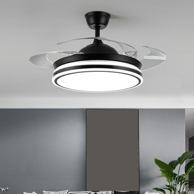 Hanging Fans Contemporary Style Drum Shape Metal Pendant Fan in Remove Control