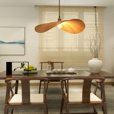 Hanging Lamps Modern Style Pendant Lighting Fixtures Bamboo for Bedroom