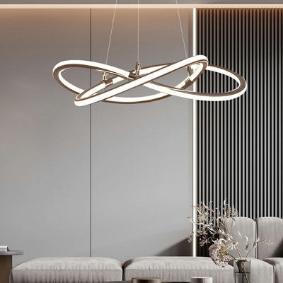 Modern Minimalist Line Design Chandelier Creative LED Chandelier for Living Room