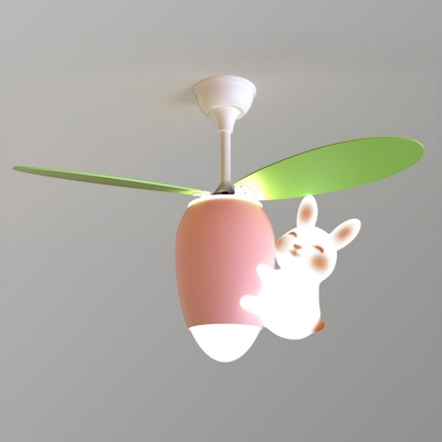 Semi Flush Fan Light Children's Room Style Semi-Flush Mount Acrylic for Living Room