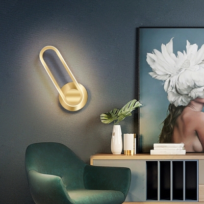 1 Light Wall Lighting Minimalism Style Oval Shape Metal Sconce Light Fixtures