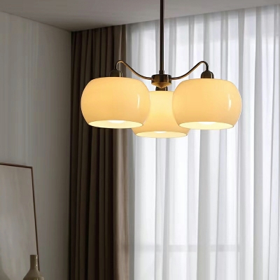Hanging Lighting Kit Traditional Style Glass Pendant Chandelier for Living Room