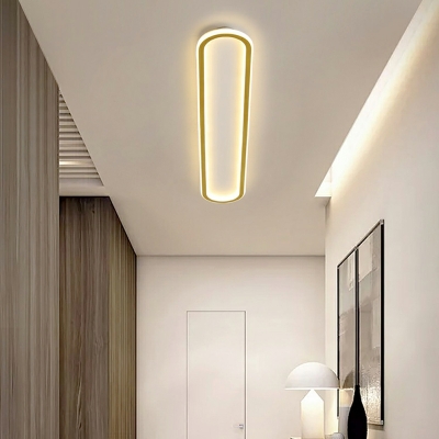 Oval Flush Ceiling Light Postmodern Metal Living Room Flush Lamp