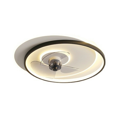 Round Flush Mount Fan Lamps Modern Style Flushmount Acrylic for Bedroom