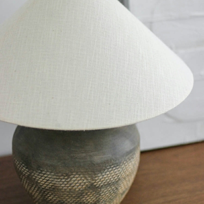 1 Light Nightstand Lights Simplistic Style Cone Shape Fabric Night Table Lamps
