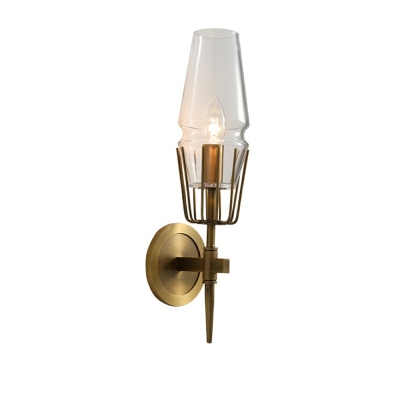 1 Light Sconce Lights Minimalism Style Bell Shape Metal Wall Mount Light Fixture