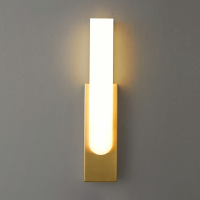 1 Light Wall Lamp Simplistic Style Rectangle Shape Metal Sconce Light Fixtures