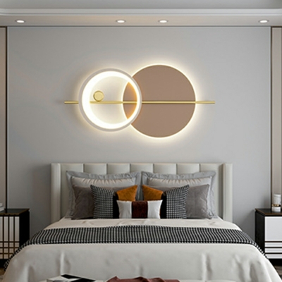 2 Light Sconce Lights Minimalism Style Round Shape Metal Wall Mounted Lamp