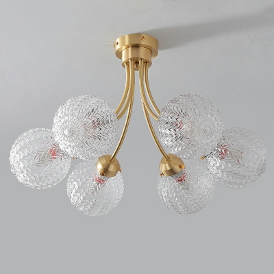 8 Light Flush Light Fixtures Modernist Style Ball Shape Metal Ceiling Mounted Lights