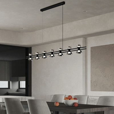 8 Light Pendant Light Fixtures Modern Style Geometric Shape Metal Hanging Lamp