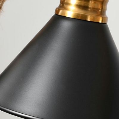 Black Pendant Chandelier Industrial Style Cone Shape Metal Hanging Lamp Kit