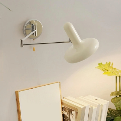 Cream Style Wall Lamp Nordic Rocker Arm Bedside Light Retractable Wall Light