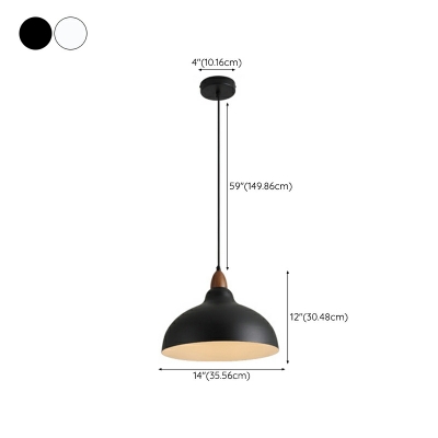 Dome Suspended Lighting Fixture Modern Style Suspension Light Metal for Bedroom