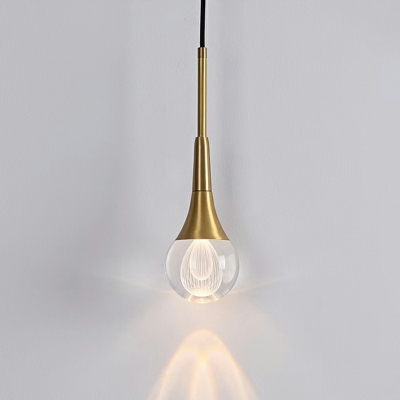 Nordic Simple Crystal Single Pendant Creative Metal Small Hanging Lamp