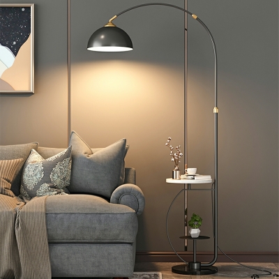 1 Light Floor Lamps Contemporary Style Dome Shape Metal Standing Lights