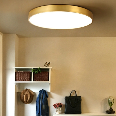 1 Light Flush Light Fixtures Minimalistic Style Round Shape Metal Ceiling Mounted Lamp