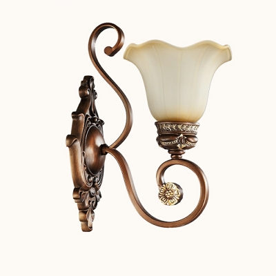 1 Light Sconce Light Fixture Traditional Style Bell Shape Metal Wall Mounted Lamps