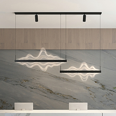 5 Light Pendant Light Fixtures Modern Style Cloud Shape Metal Hanging Chandelier