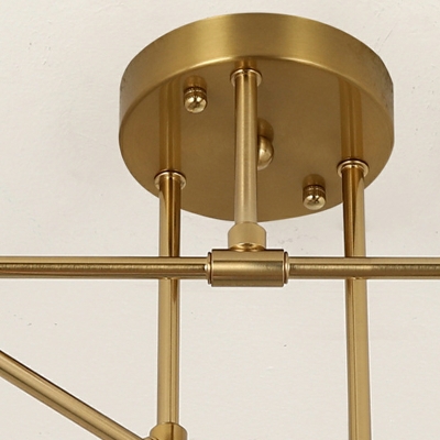 6 Light Flush Light Fixtures Simple Style Sputnik Shape Metal Ceiling Mounted Light