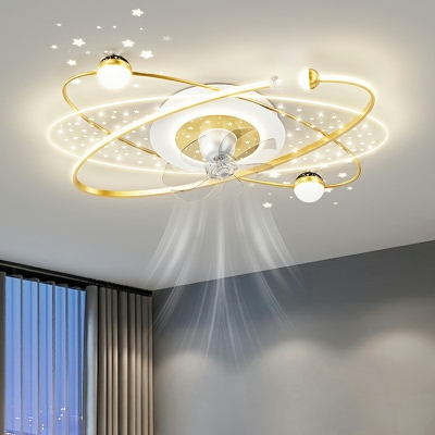 Contemporary Flush Mount Fan Light Luxury Acrylic Flushmount for Living Room