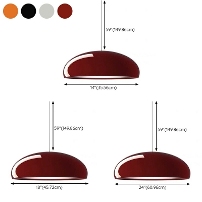Dome Pendant Light Modern Style Suspension Light Metal for Bedroom