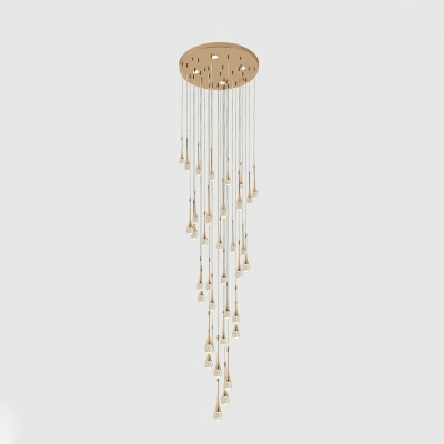 Nordic Metal Strip Hanging Lamp Modern Creative Drop-shaped Crystal Hanging Lamp
