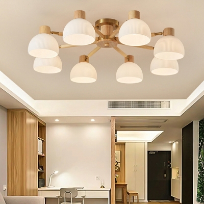 Nordic Simple Wooden Ceiling Lamp Creative Glass Ceiling Light Fixture