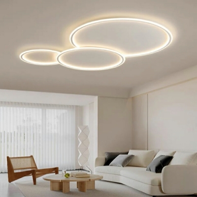 Pebble Shade Flush Ceiling Light Modern Aluminium Living Room Flush Lamp