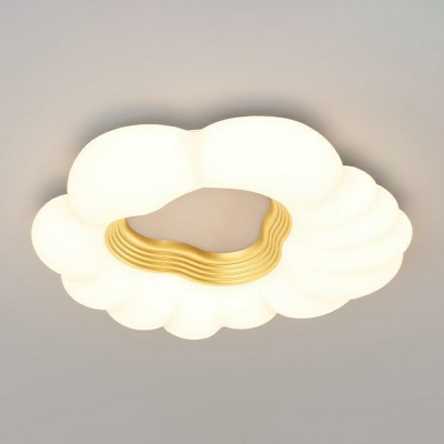 1 Light Flush Light Fixtures Kids Style Geometric Shape Metal Ceiling Mounted Lights