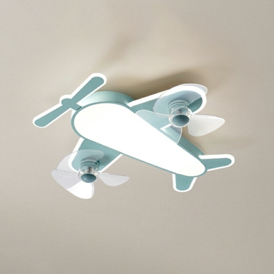 4 Light Flush Light Fixtures Kids Style Airplane Shape Metal Ceiling Mounted Light
