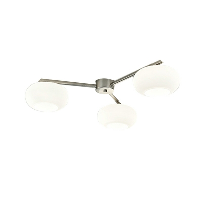 3 Light Flush Light Fixtures Minimalistic Style Oval Shape Metal Ceiling Mounted Lights