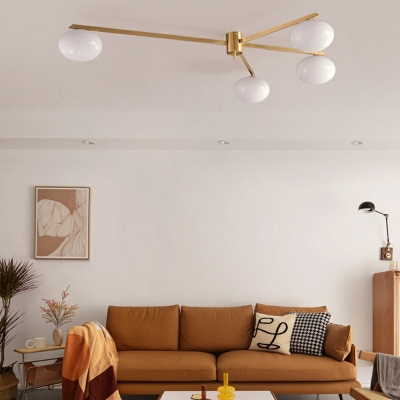 3 Light Flush Light Fixtures Modernist Style Rectangle Shape Metal Ceiling Mounted Light