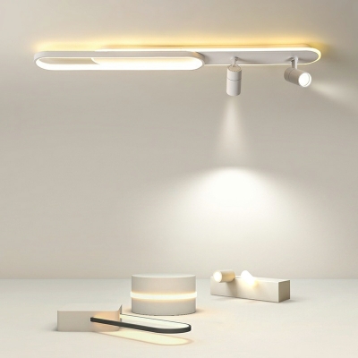 4 Light Flush Light Fixtures Minimalistic Style Oval Shape Metal Ceiling Mounted Lights