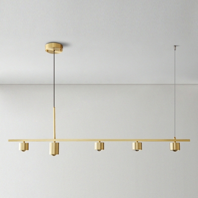 5 Light Pendant Light Fixtures Modern Style Cylinder Shape Metal Hanging Lamps