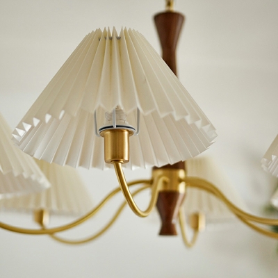 8 Light Hanging Light Fixtures Traditional Style Cone Shape Metal Chandelier Lighting