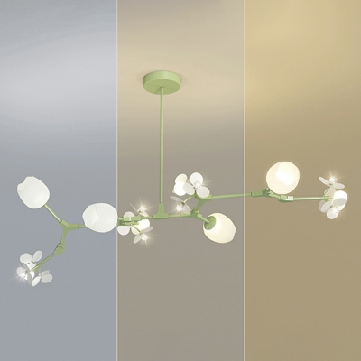 8 Light Pendant Light Fixtures Minimalist Style Flower Shape Metal Hanging Lamps