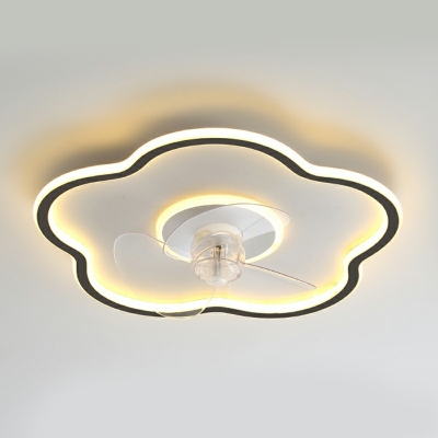 Flush Light Fixtures Modern Style Metal Flush Mount Fan Lamps for Living Room