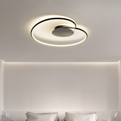 Geometric Flush Ceiling Light Postmodern Metal Living Room Flush Lamp