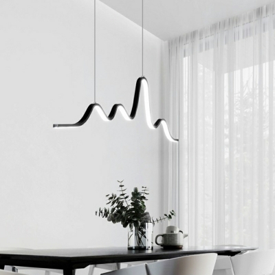 Heteromorphic Island Ceiling Light Modern Style Metal Linear Island Lighting for Dining Room