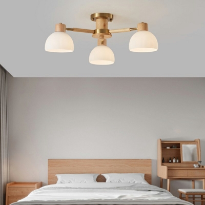 Japanese Minimalist Wooden Ceiling Lamp Creative Glass Ceiling Light Fixture