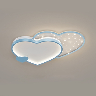 Loving Heart Ceiling Light Cartoon Acrylic LED Flush-Mount Light Fixture